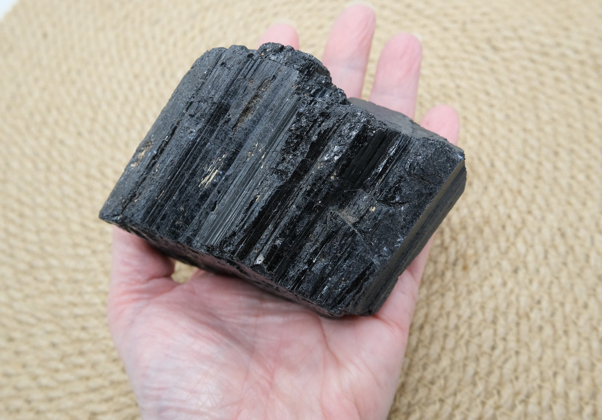 Raw Black Tourmaline Chunks | Grade A | Ethically Sourced in Brazil | Rough Tourmaline Logs
