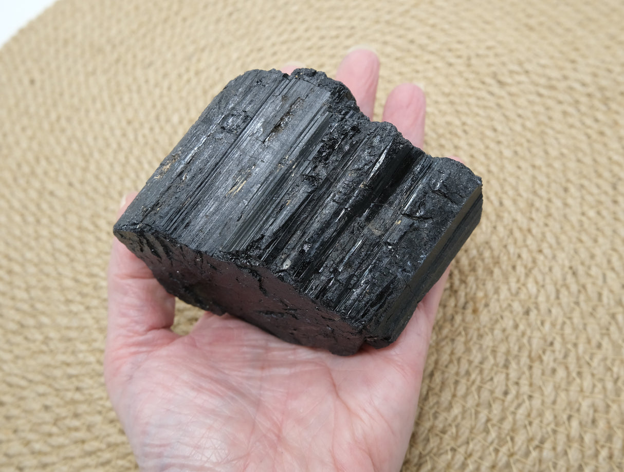 Raw Black Tourmaline Chunks | Grade A | Ethically Sourced in Brazil | Rough Tourmaline Logs
