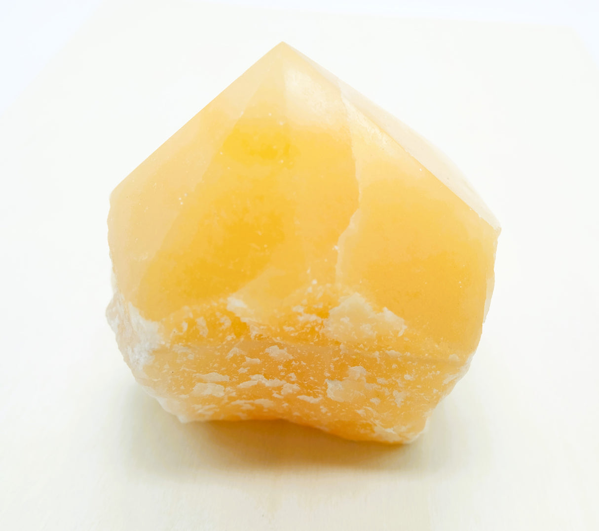 Orange Calcite Polished Points with a Flat Base