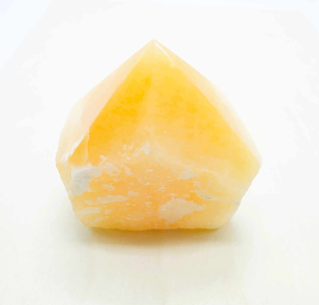 Orange Calcite Polished Points with a Flat Base