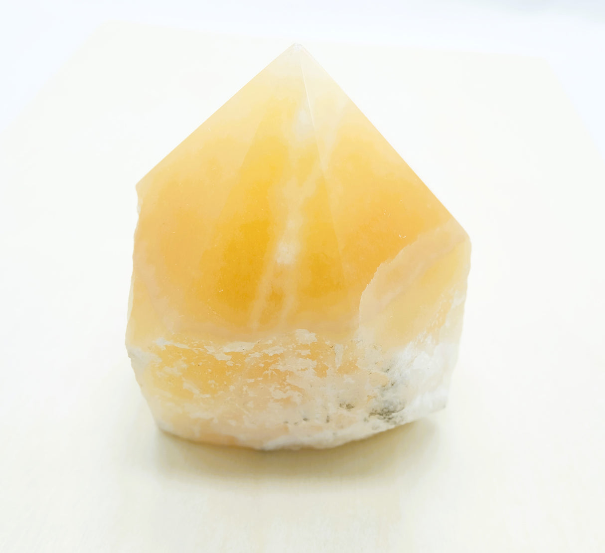 Orange Calcite Polished Points with a Flat Base