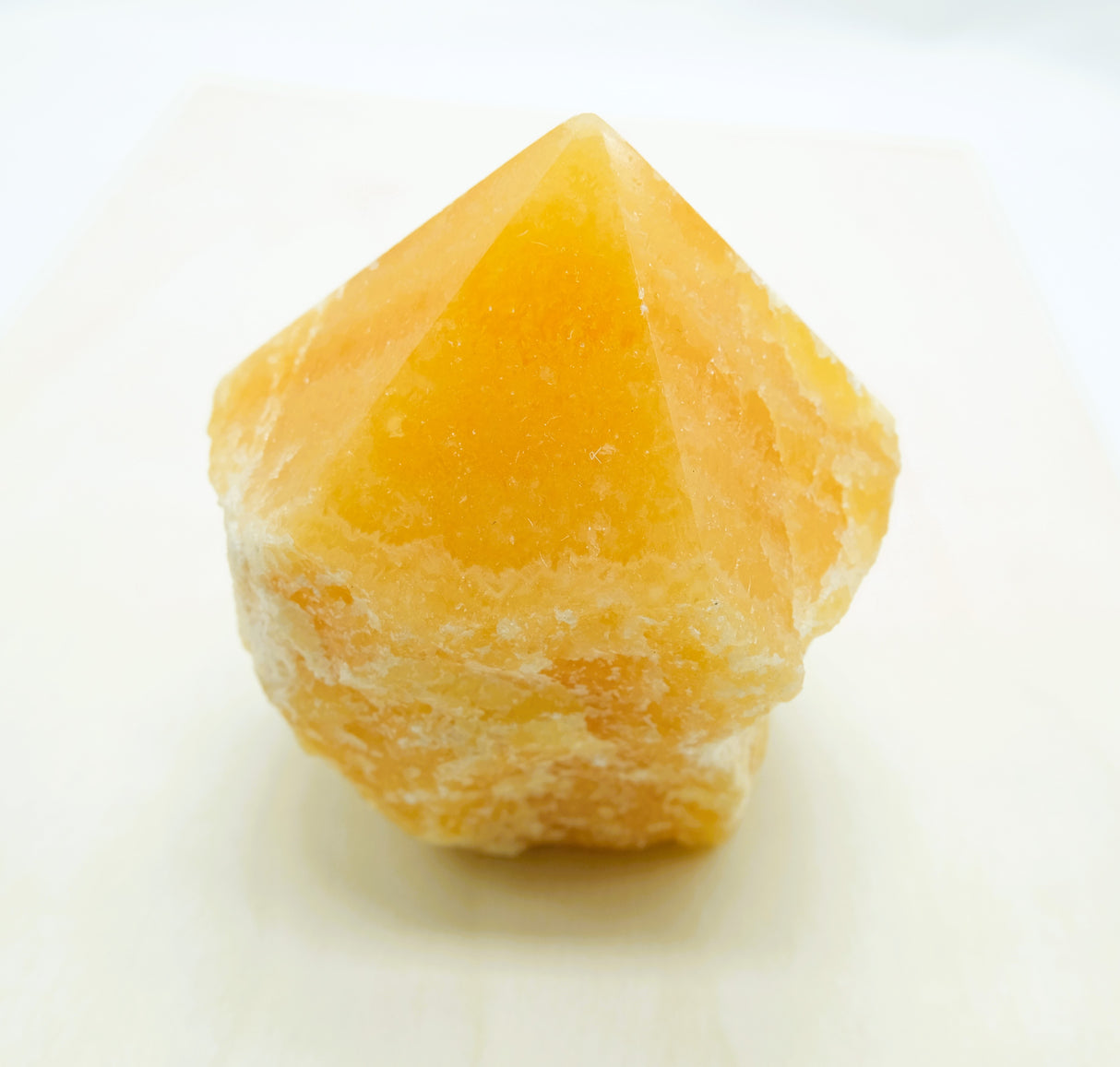 Orange Calcite Polished Points with a Flat Base