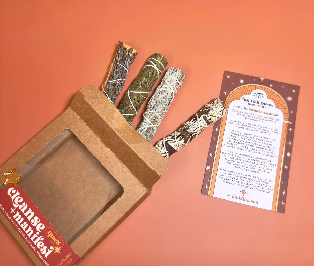Cleanse and Manifest Mini Smudge Kit 4 pack | Palo Santo, Cedar, Blue Sage, Yerba Santa