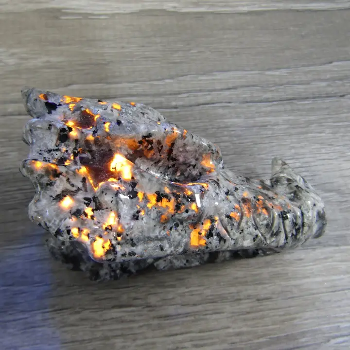 Flame Stone 3 inch Dragon Skull | UV Reactive | 3 Inch