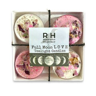 Full Moon Love Scented Tealight Candles | Essential Oils of Cedar, Sage, Nag Champa, Rose, Eucalyptus, Orange, and Tea Tree | Vegan | Soy Candles