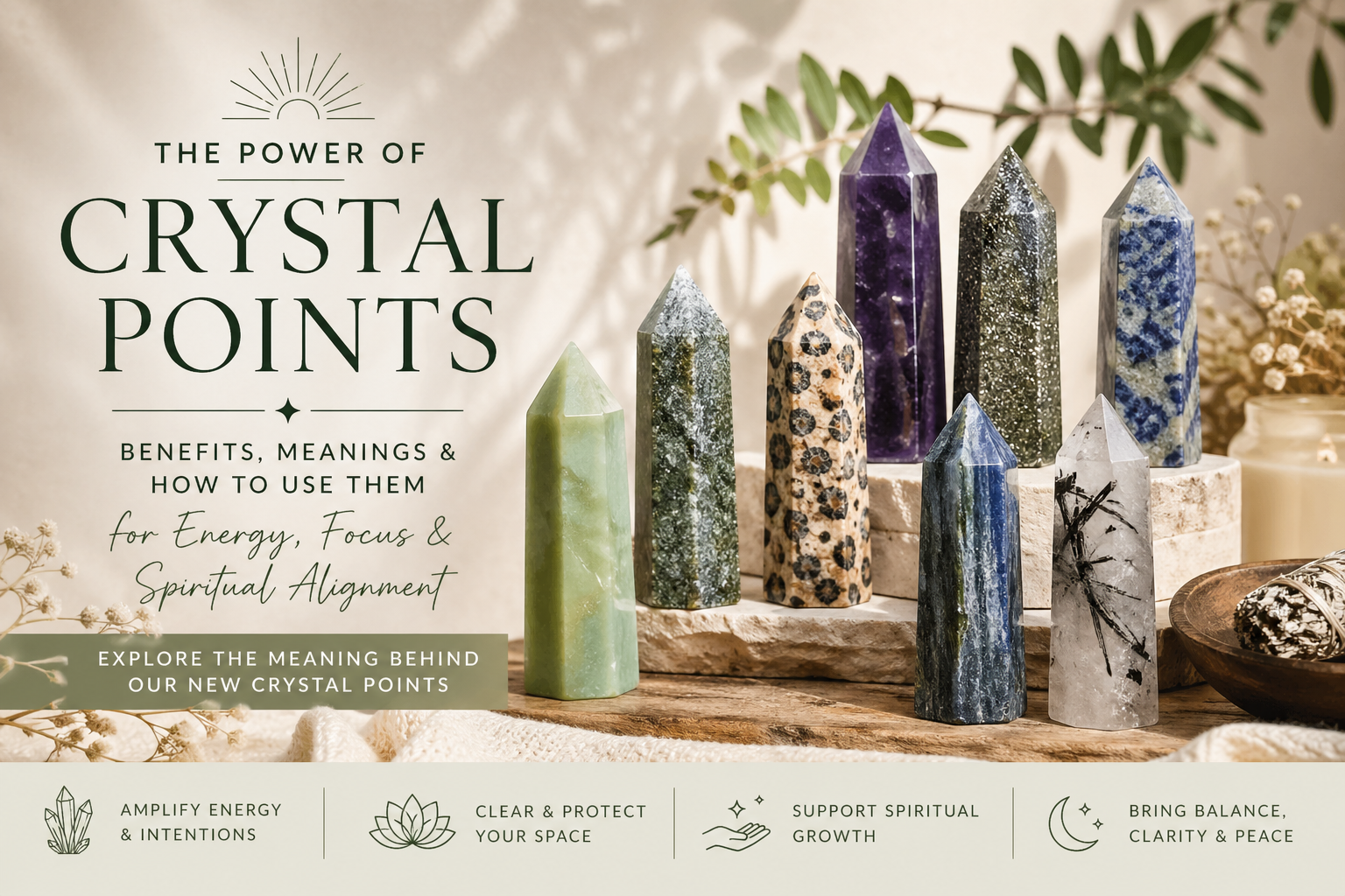 The Power of Crystal Points: How to Use Them for Energy, Focus & Spiritual Alignment