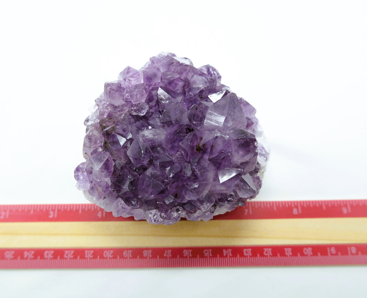 Amethyst Natural Crystal Cluster 107 | Standing Flat Base | 18 Ounces | Reiki Charged