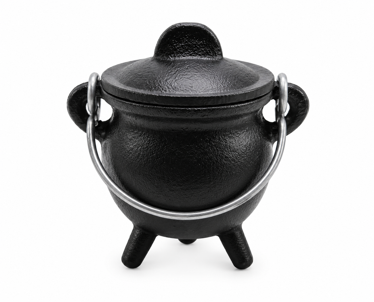 Mini Cast Iron Cauldron | Pentacle, Triple Moon, or Plain | Various Sizes