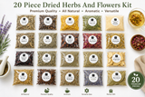 20 Piece Dried Herbs And Flowers Kit | Herbal Spell Kit | Potpourri Kit