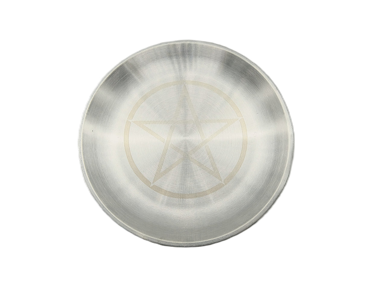 5.51" Silver Altar Plate with Pentagram