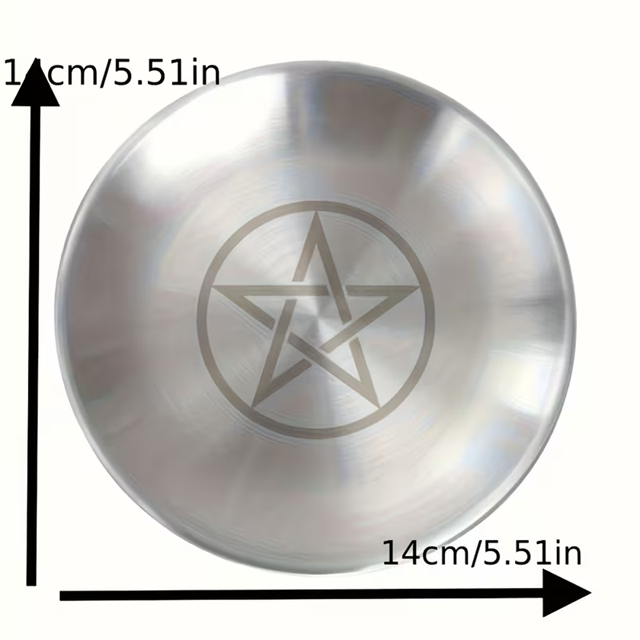 5.51" Silver Altar Plate with Pentagram