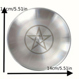 5.51" Silver Altar Plate with Pentagram
