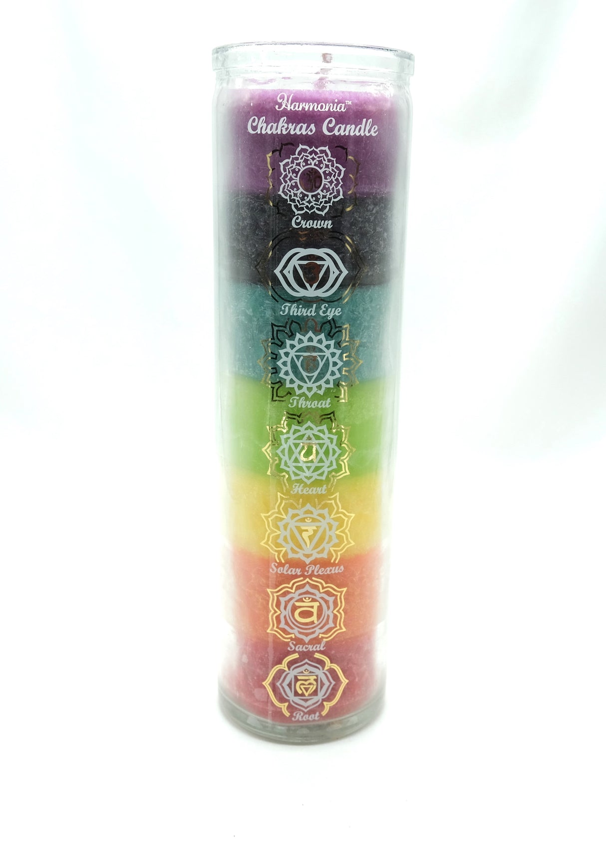 7 Color Chakra Glass Prayer Candle | 7 Day Prayer Candle | Regular or Reiki Infused