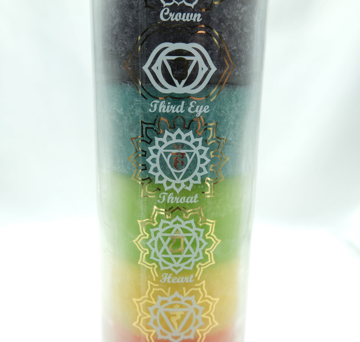 7 Color Chakra Glass Prayer Candle | 7 Day Prayer Candle | Regular or Reiki Infused