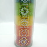 7 Color Chakra Glass Prayer Candle | 7 Day Prayer Candle | Regular or Reiki Infused