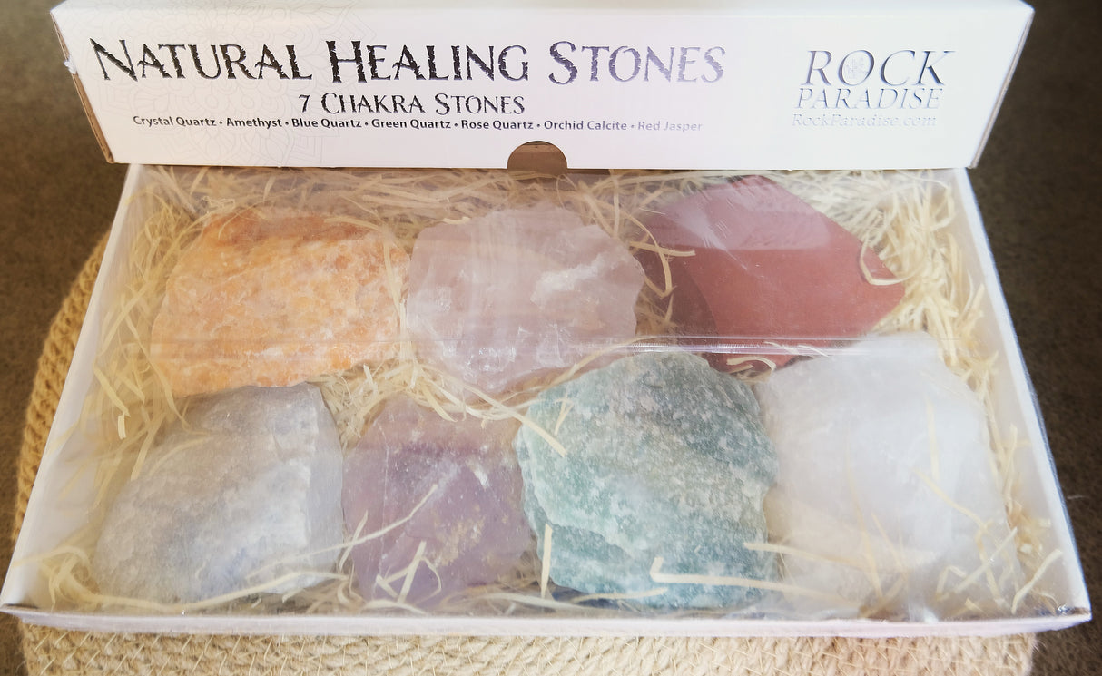 Large 7 Chakra Stones Set | Raw Stones | Natural Healing Stones