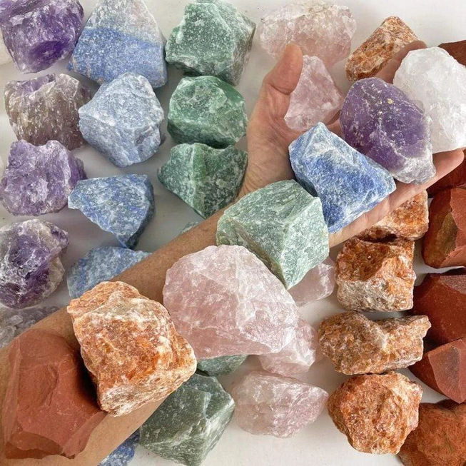Large 7 Chakra Stones Set | Raw Stones | Natural Healing Stones