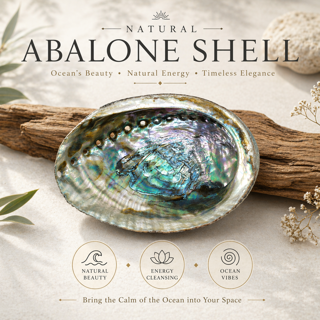 Abalone Shell Smudge Bowl | 4 to 5 inch | Sage Smudging | Reiki Charged