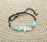 Amazonite Crystals Adjustable Braided Bracelet