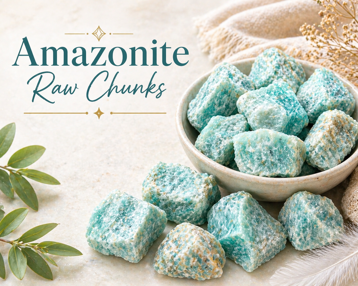 Amazonite Raw Crystals Rough Chunks | 2 Pieces | 50g | Ethically Sourced
