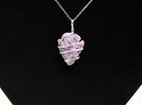 Amethyst Crystal Arrowhead Wire Wrapped Necklace | Crown Chakra | Natural Amethyst Arrowhead Wire Wrapped  | Reiki Charged