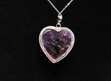 Amethyst Crystal Heart Necklace | Calming and Balancing | Natural Polished Amethyst | Reiki Charged
