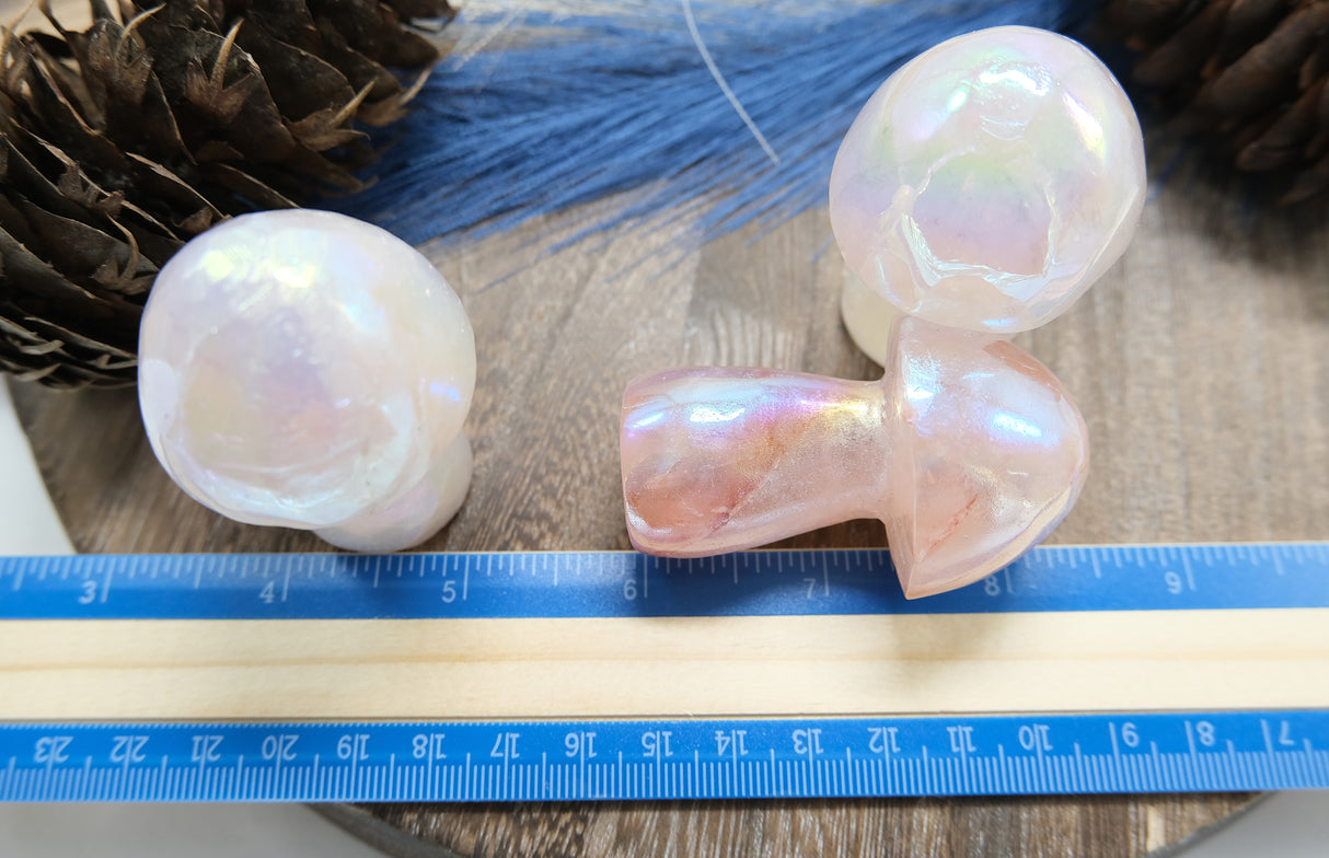 Large Angel Aura Crystal Mushrooms | Choose from Howlite, Quartz, and Rose Quartz