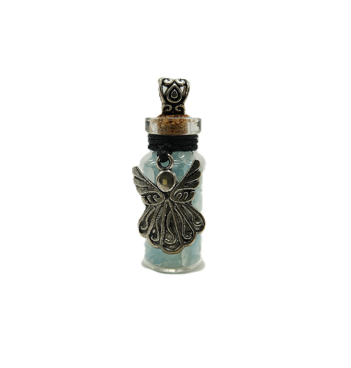 Crystal Chip Bottle Intention Pendant Necklaces - Many Varieties