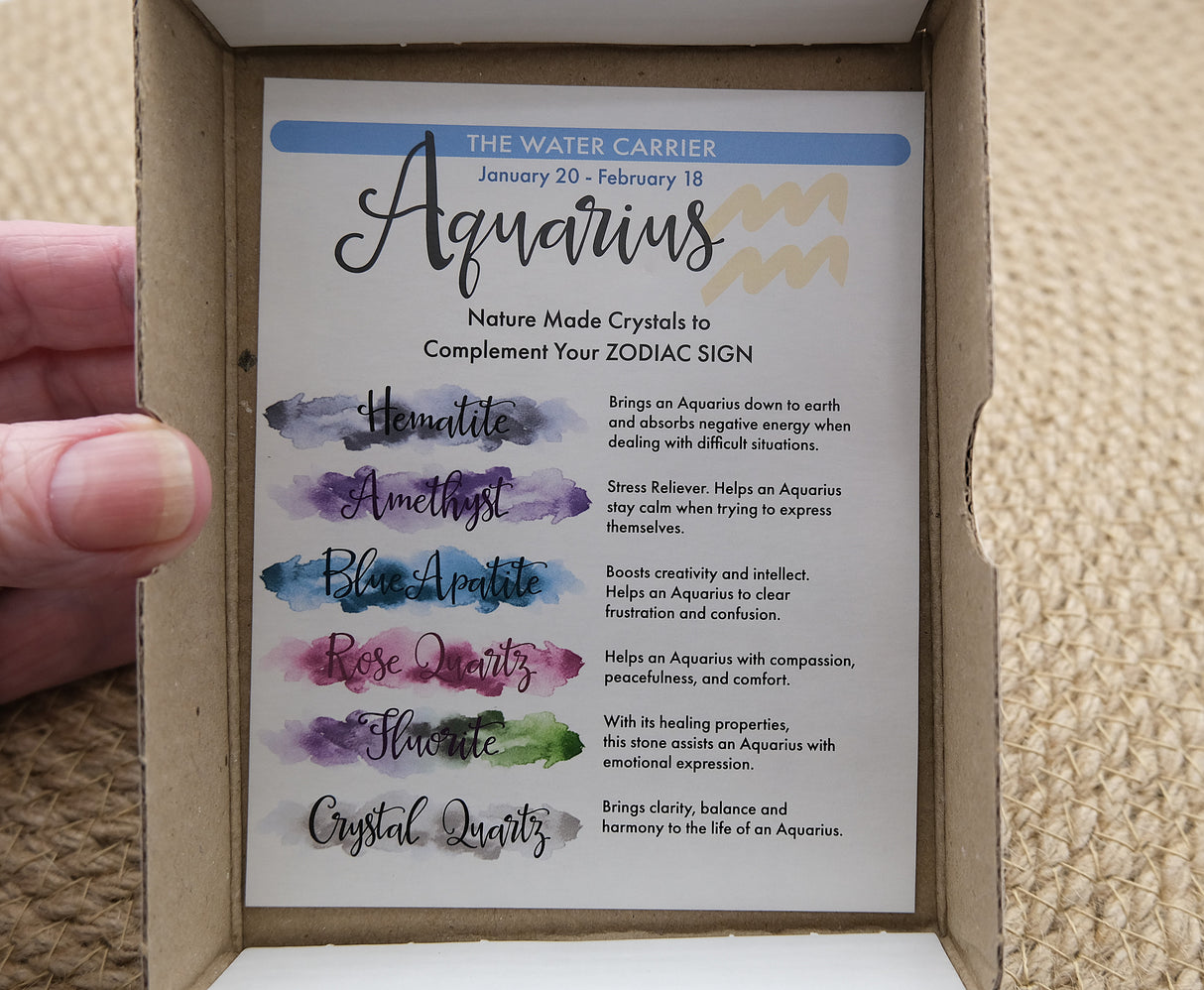 Zodiac Crystal Gift Set | Box of 6 Gemstones That Correspond With Your Zodiac Sign
