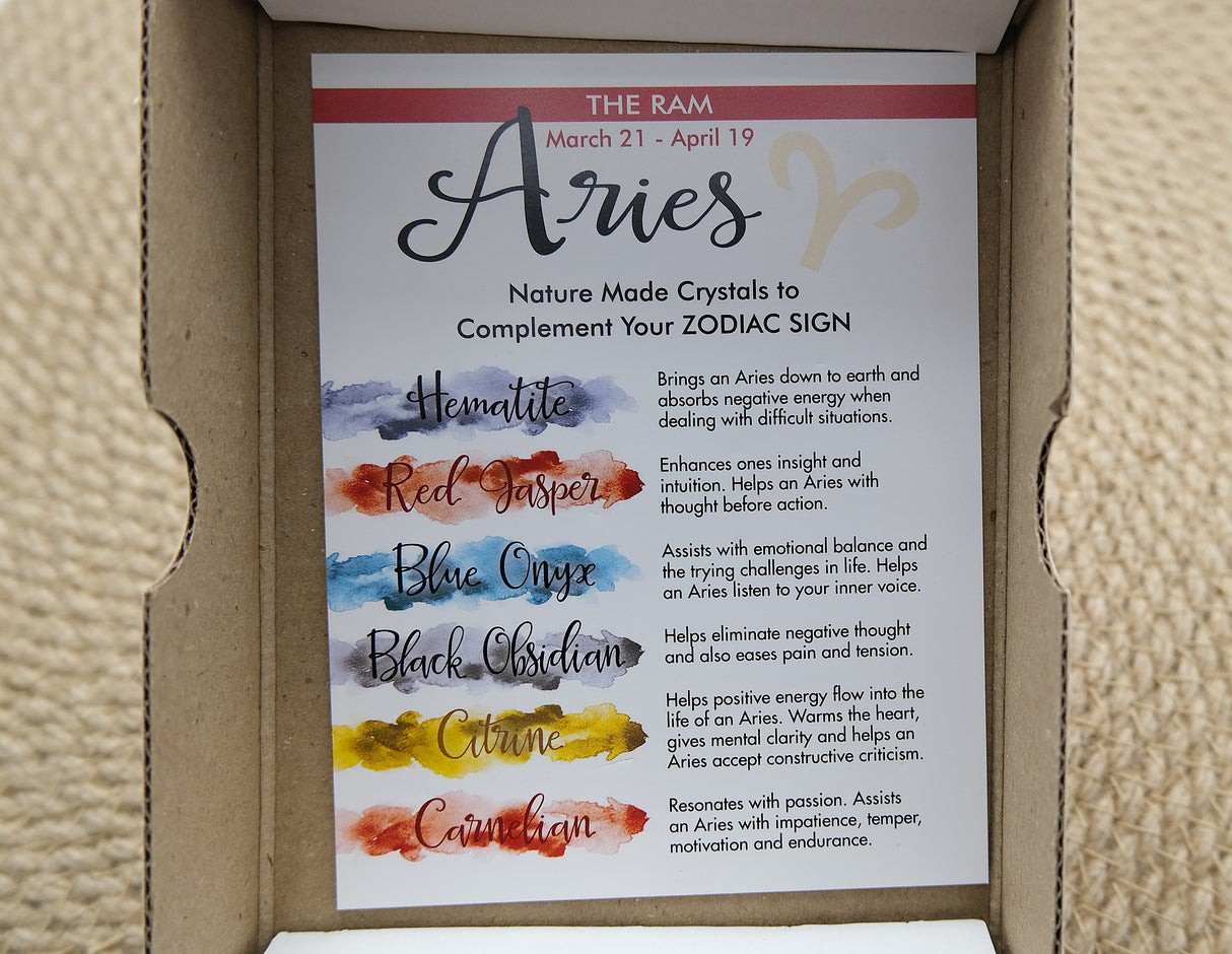 Zodiac Crystal Gift Set | Box of 6 Gemstones That Correspond With Your Zodiac Sign