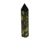 Black Obsidian Etched Obelisk Wand | Celestial or Chakra Crystal Tower