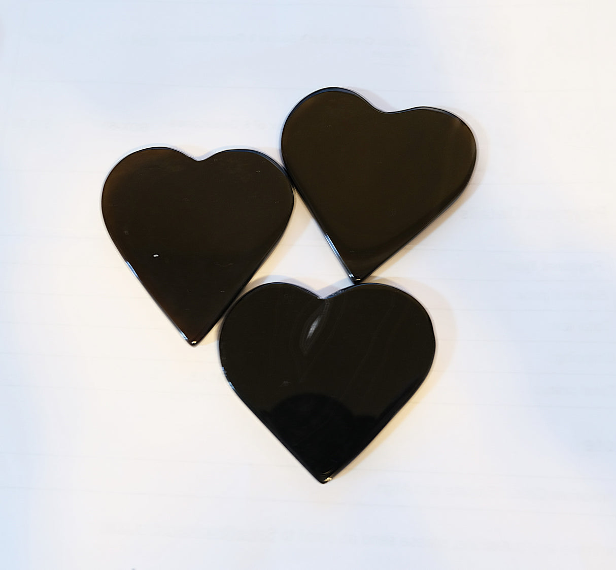 Black Polished Heart Shaped Agate Slices