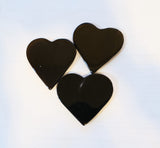 Black Polished Heart Shaped Agate Slices