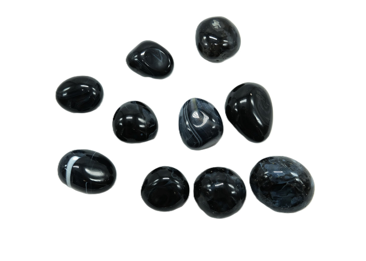Black Sardonyx Tumbled Stones