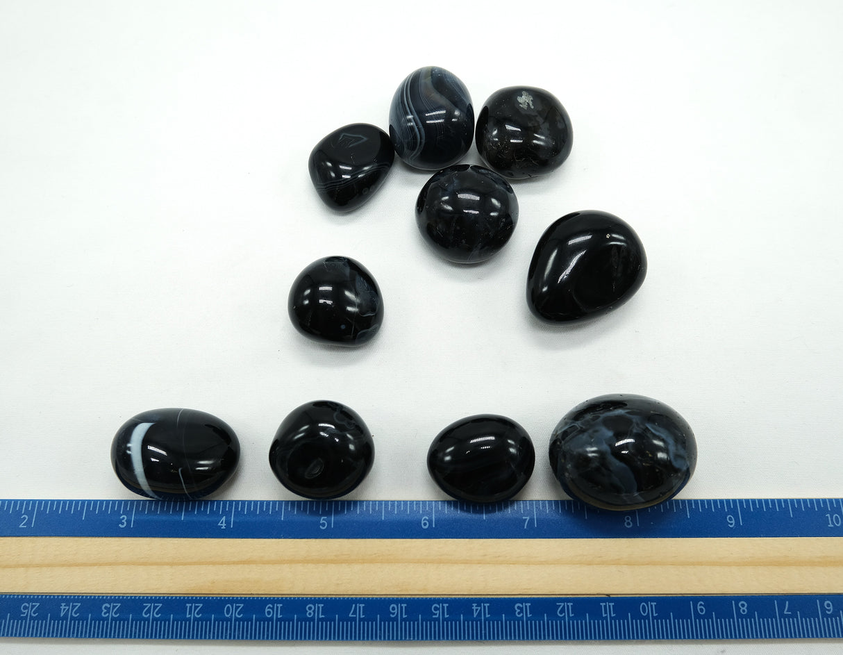 Black Sardonyx Tumbled Stones