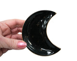 Blue Or Black Ceramic Crescent Moon And Stars Jewelry Tray Dish