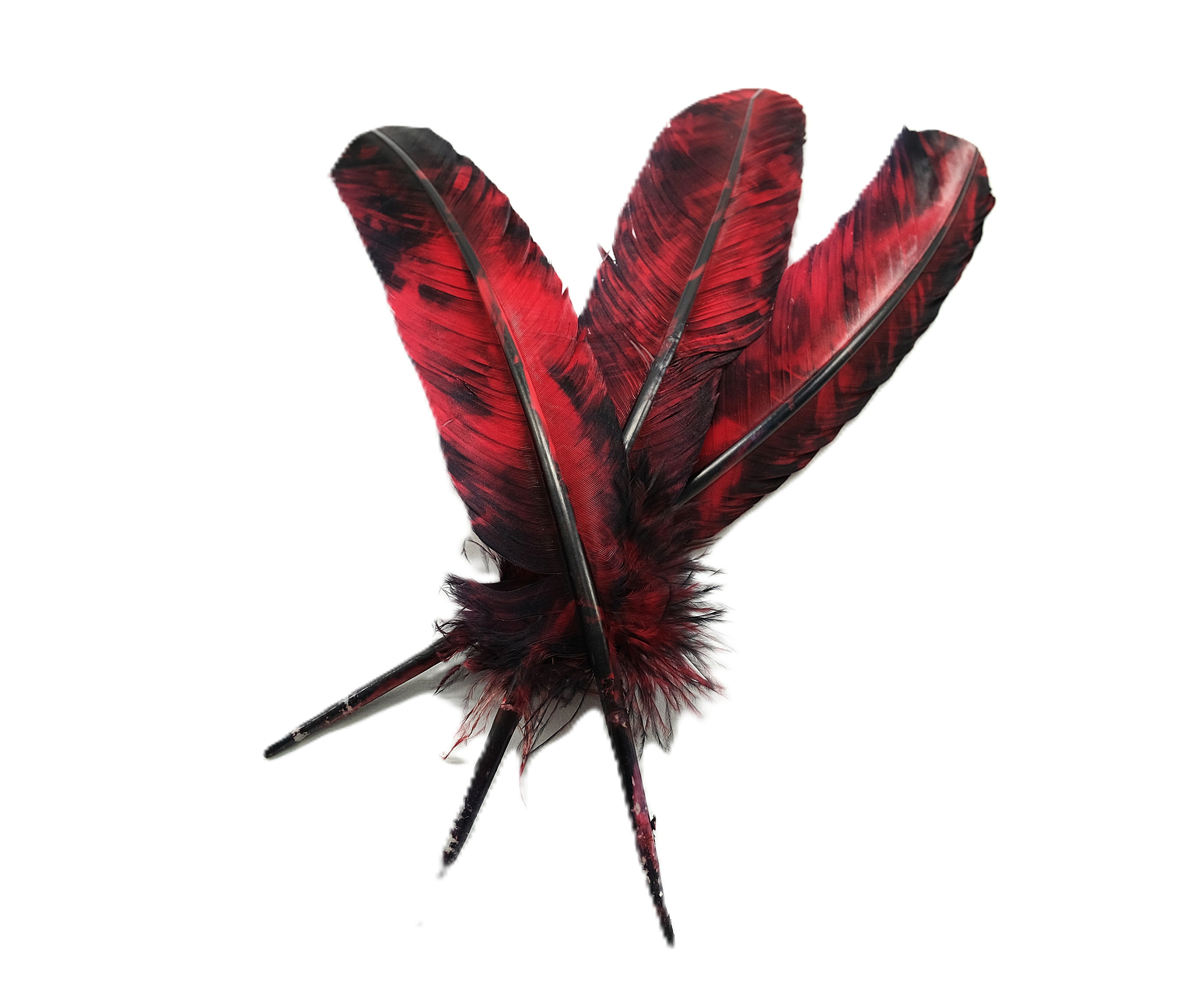 Black and Red, Black and Orange, or Blue Tie Dye Feathers | For Crafts | Smudging Feathers