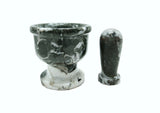 Marble Mortar & Pestle – Black & White or Red & White – 2.5″