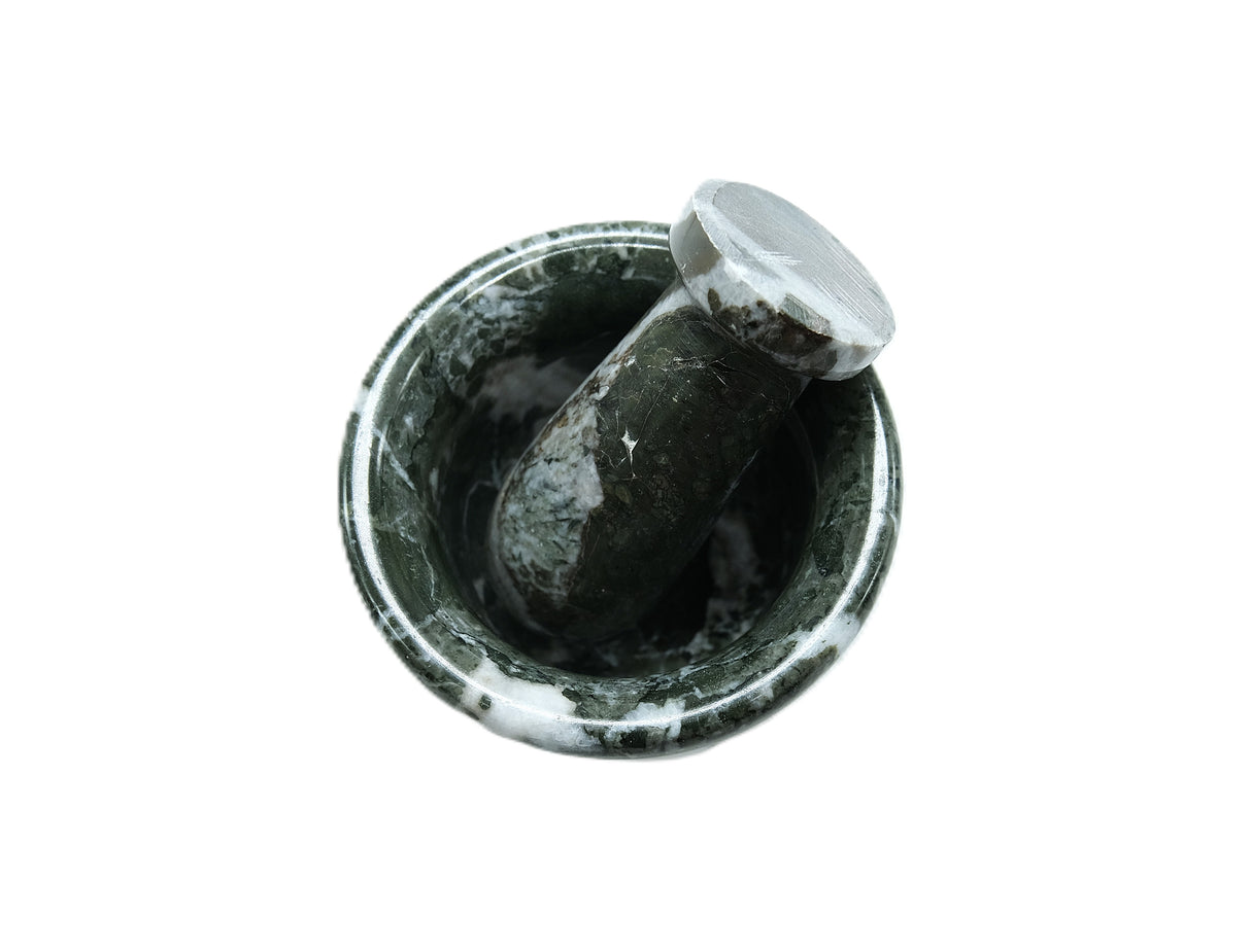 Marble Mortar & Pestle – Black & White or Red & White – 2.5″