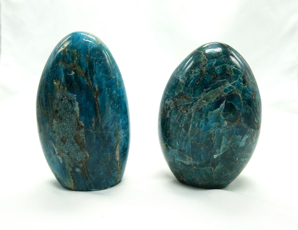 Blue Apatite Polished Freeform – Flat Base – Stone of Clarity, Motivation & Manifestation