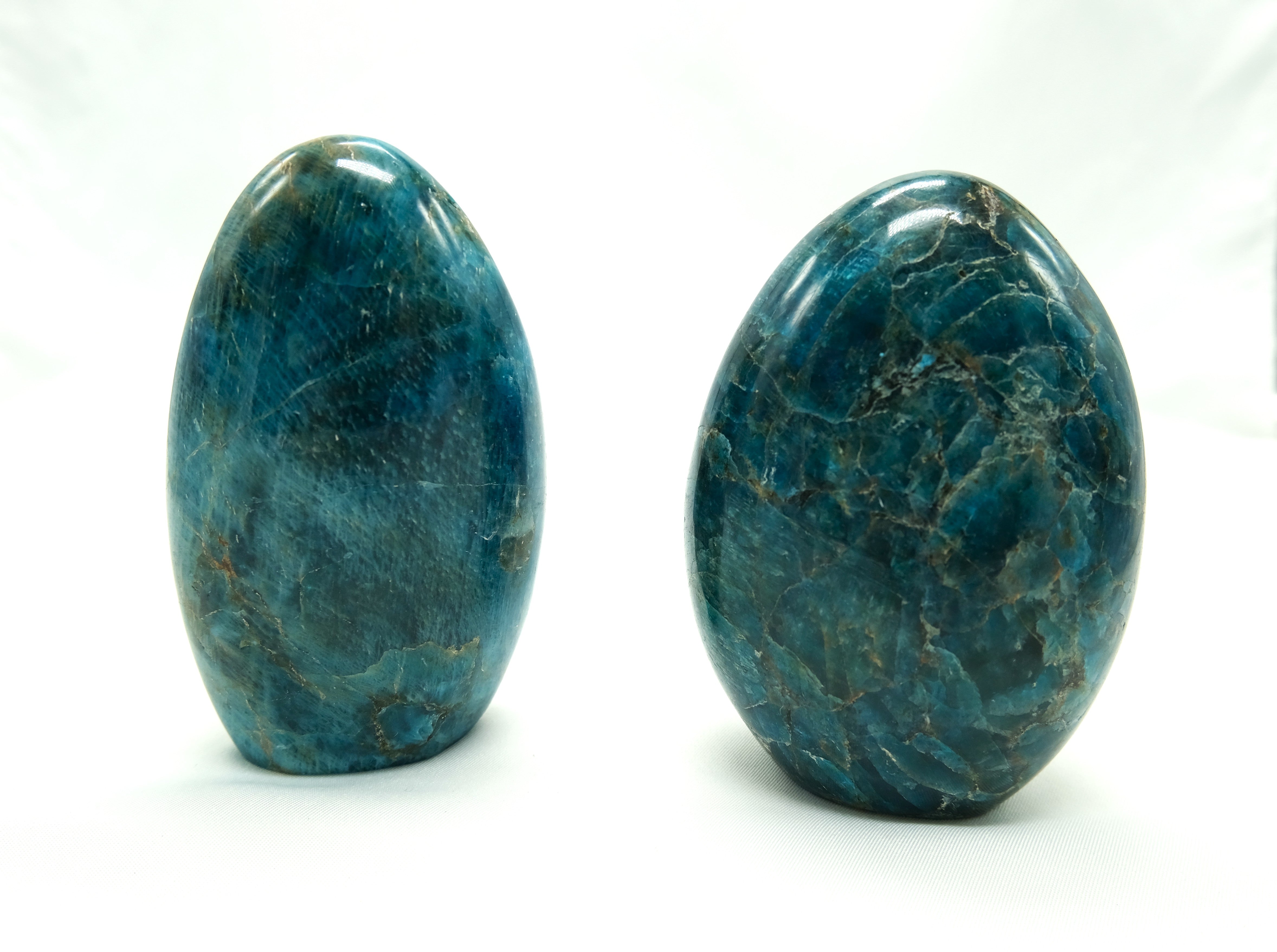 Blue Apatite Polished Freeform – Flat Base – Stone of Clarity, Motivation & Manifestation