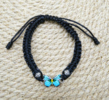 Blue Butterfly Braided Adjustable Bracelet