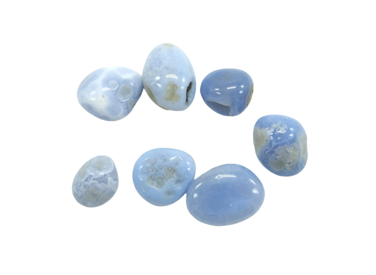 Blue Chalcedony Tumbled Stones