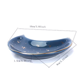 Blue Or Black Ceramic Crescent Moon And Stars Jewelry Tray Dish