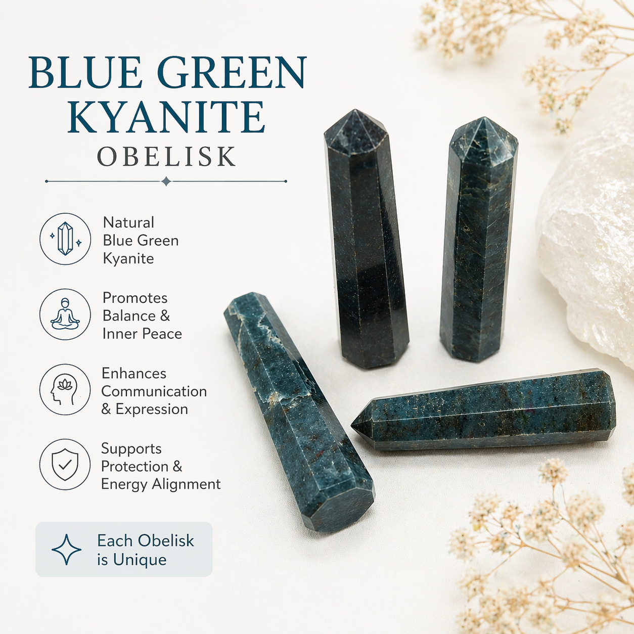 Blue‑Green Kyanite Obelisk Alignment • Tranquility • Heart–Throat Harmony • High‑Vibration Flow