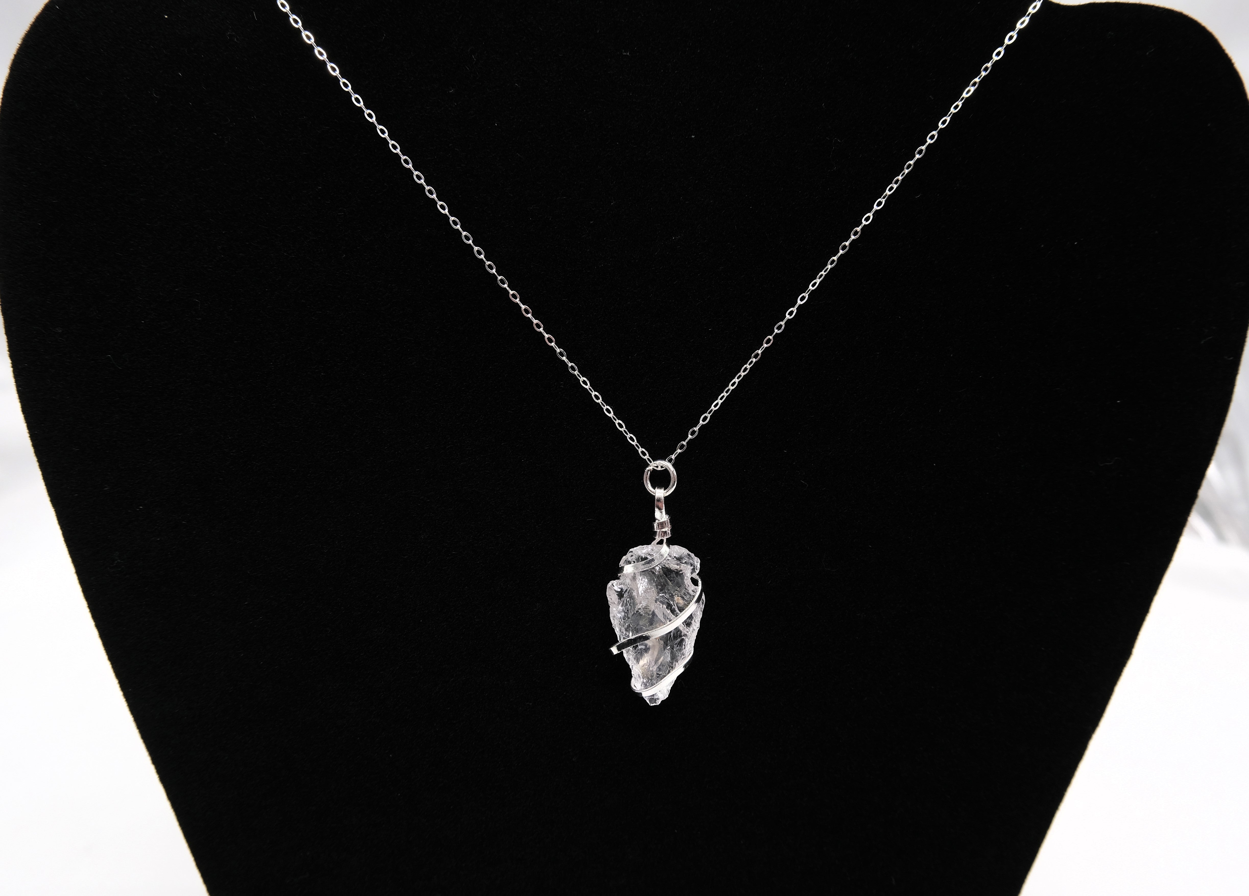 Clear Quartz Crystal Arrowhead Wire Wrapped Necklace | Clarity and Balance | Natural Quartz Arrowhead Wire Wrapped  | Reiki Charged