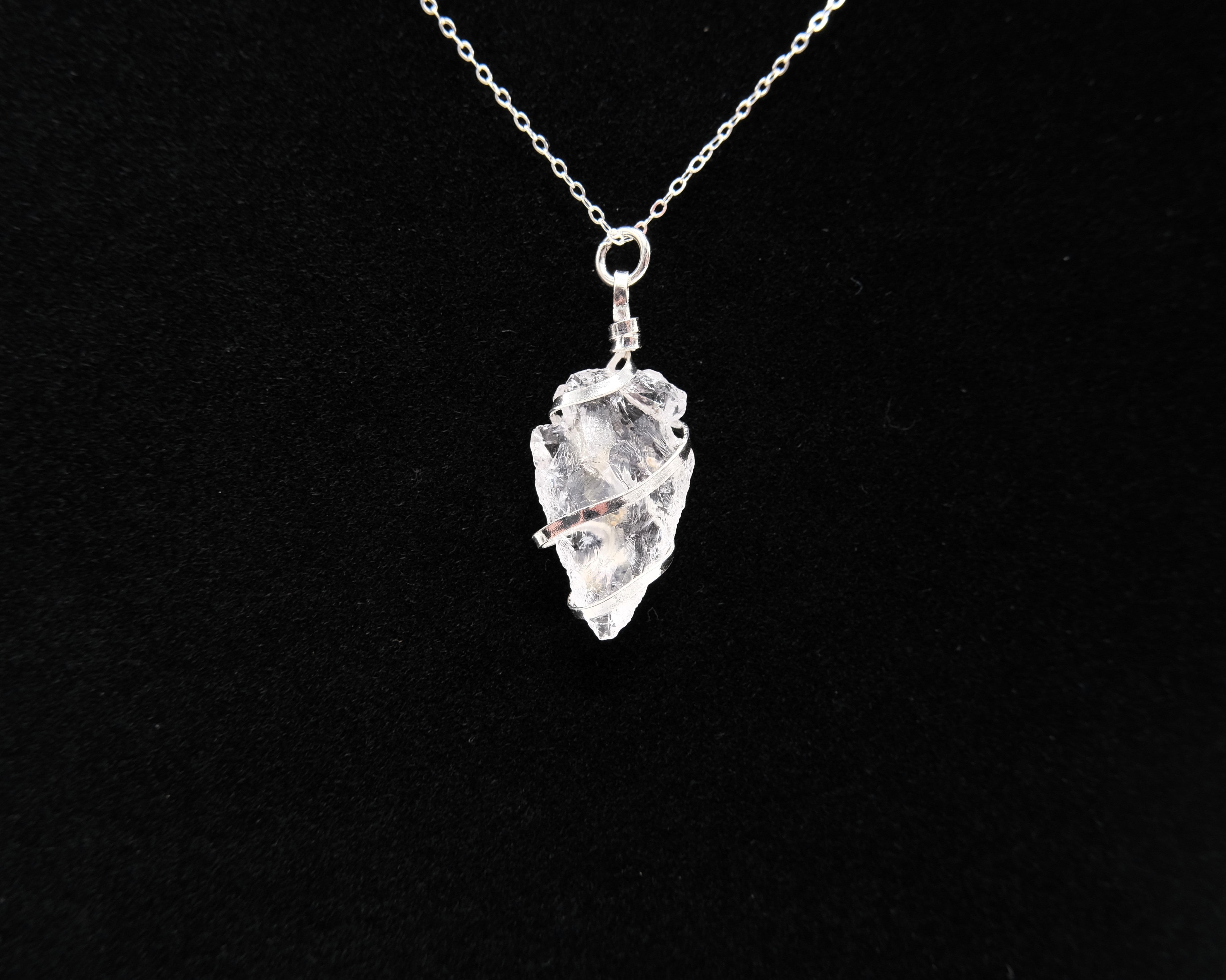 Clear Quartz Crystal Arrowhead Wire Wrapped Necklace | Clarity and Balance | Natural Quartz Arrowhead Wire Wrapped  | Reiki Charged