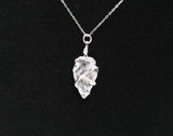 Clear Quartz Crystal Arrowhead Wire Wrapped Necklace | Clarity and Balance | Natural Quartz Arrowhead Wire Wrapped  | Reiki Charged