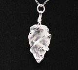 Clear Quartz Crystal Arrowhead Wire Wrapped Necklace | Clarity and Balance | Natural Quartz Arrowhead Wire Wrapped  | Reiki Charged