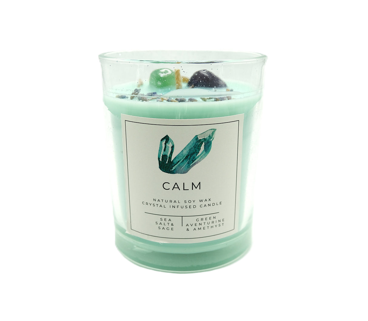 Crystal Intention Candle | Spiritual Crystal Candle for Relaxation, Self Love, Protection & Manifestation